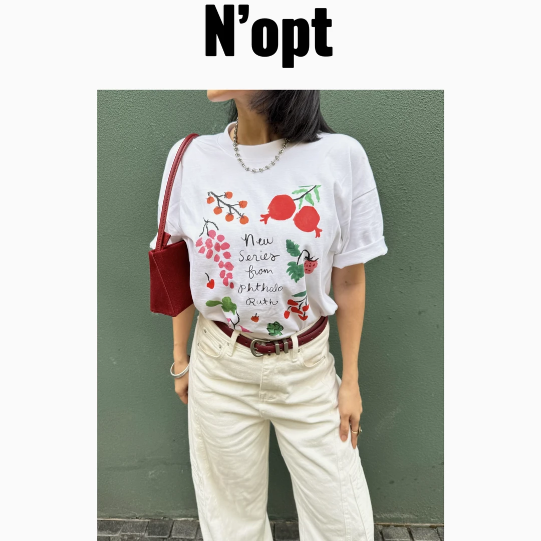 N'opt【水果花园】系列原创设计简约百搭宽松T恤