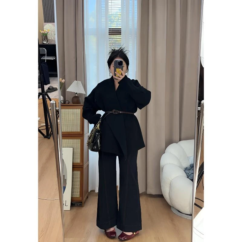 喇叭裤子牛仔裤女2025秋冬弹力高腰显瘦修身新款加绒百搭马蹄裤子