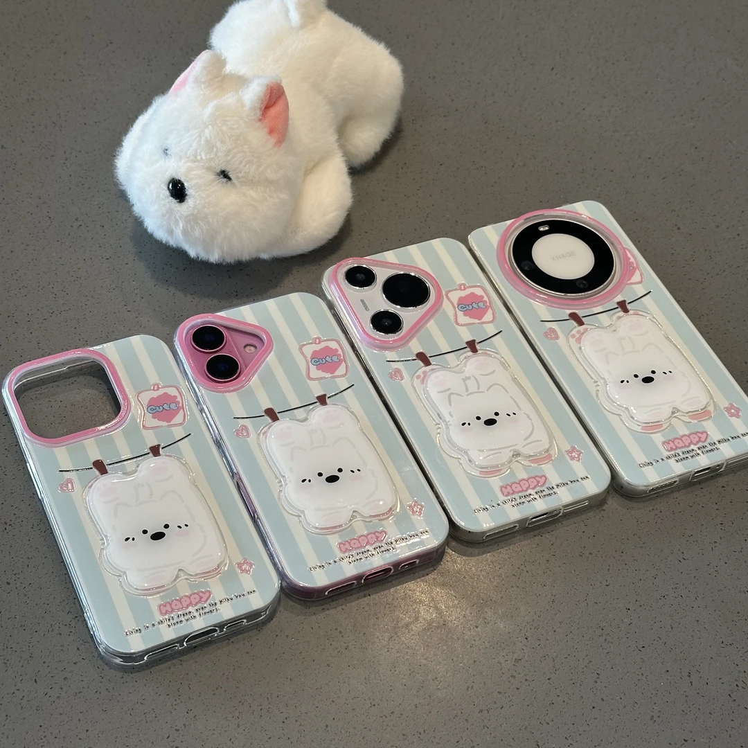 欧克里里趣味晾干小狗贴片适用苹果16手机壳华为P70vivo小米oppo