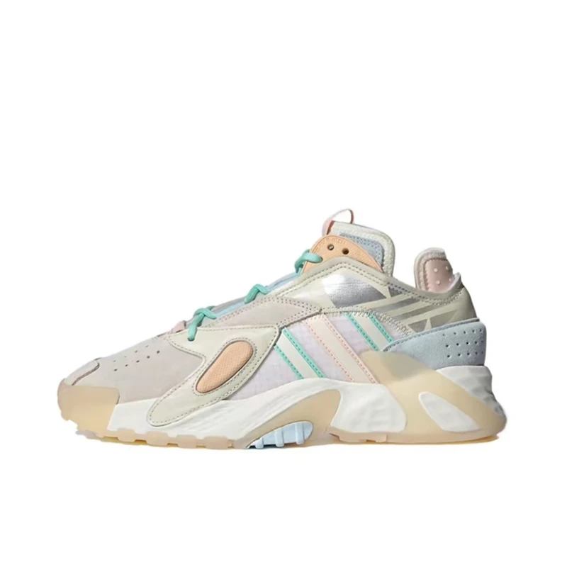 【微瑕】adidas 防滑耐磨轻便低帮生活休闲鞋女款灰白黄 GZ2793