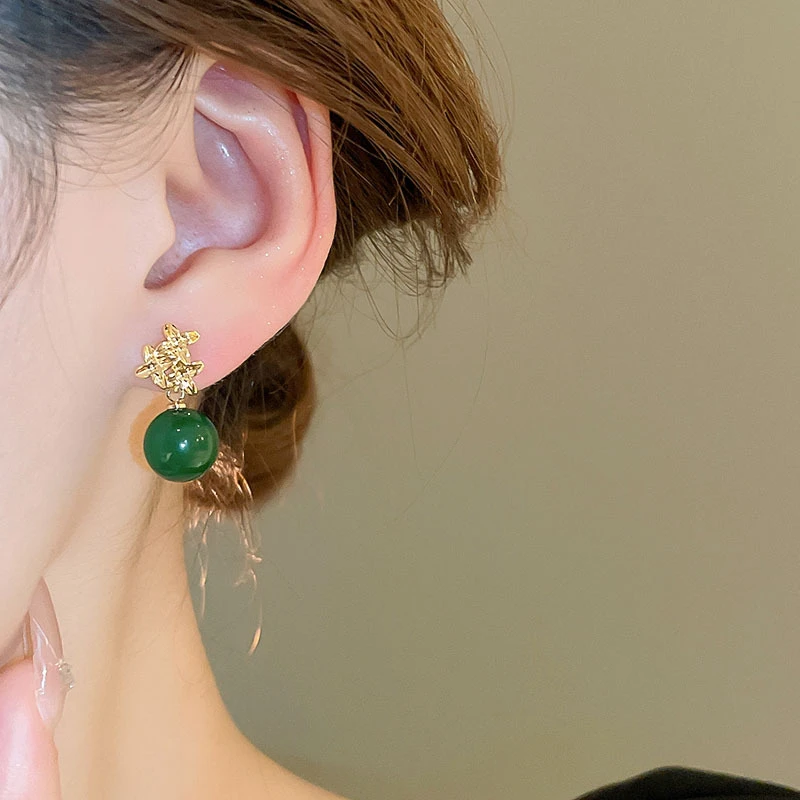 铜合金耳饰 【8229】花朵耳环新中式国潮气质耳坠小众古风百搭耳饰