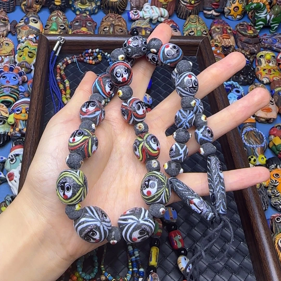 琉璃非金属玻璃颈饰脸珠链子一条