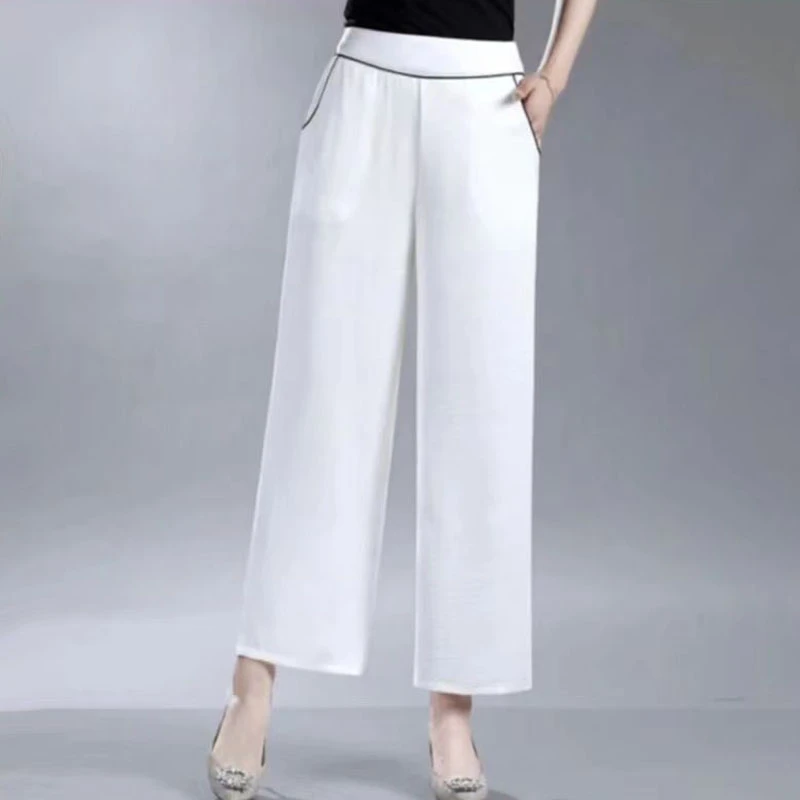 【高货】新款时尚百搭洋气减龄宽松加条九分长裤