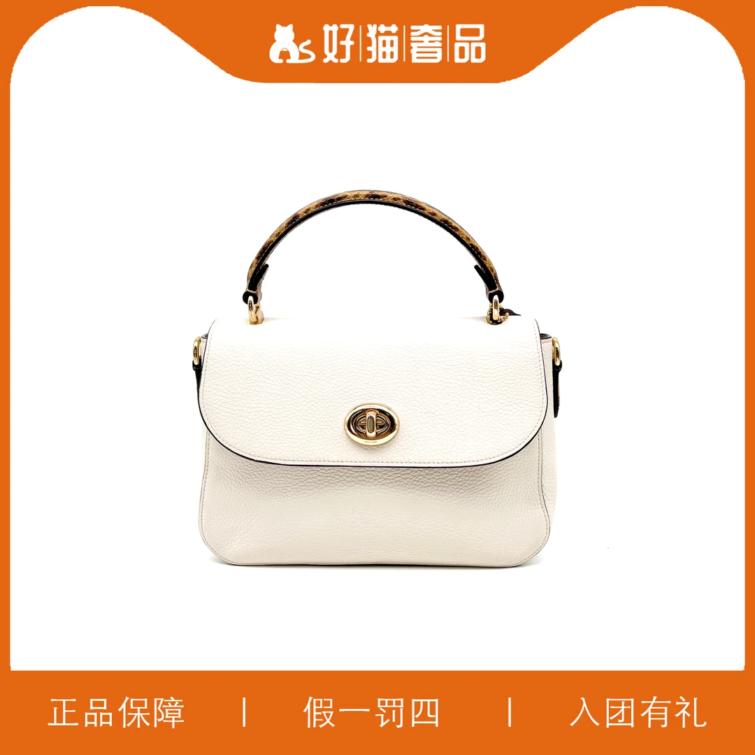 95新 COACH/蔻驰 蔻驰白色邮差手提包/F0761/24X17X7