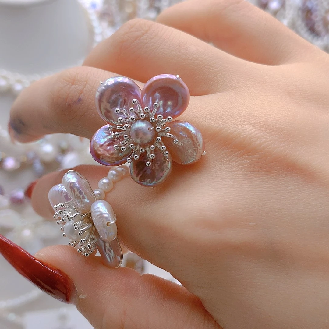 银S925镶嵌耳饰淡水珍珠