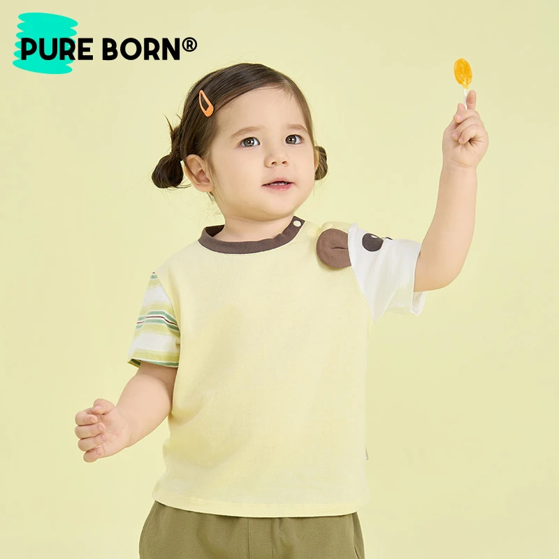 【卡通袖】博睿恩儿童夏季新短袖T恤男女童宝宝纯棉卡通造型t恤上衣