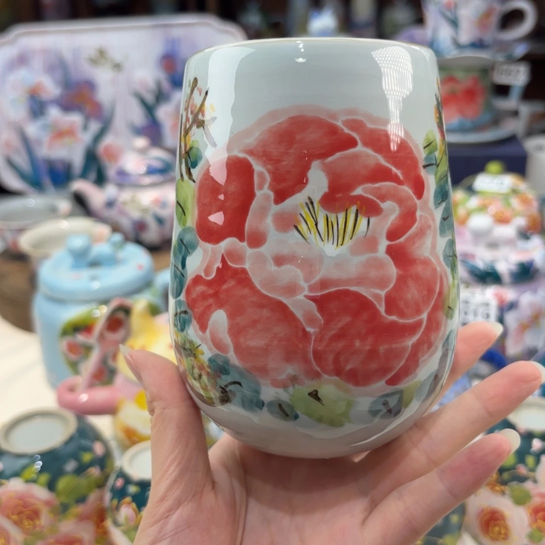 瓷片景德镇手绘高温釉下彩陶瓷茶具