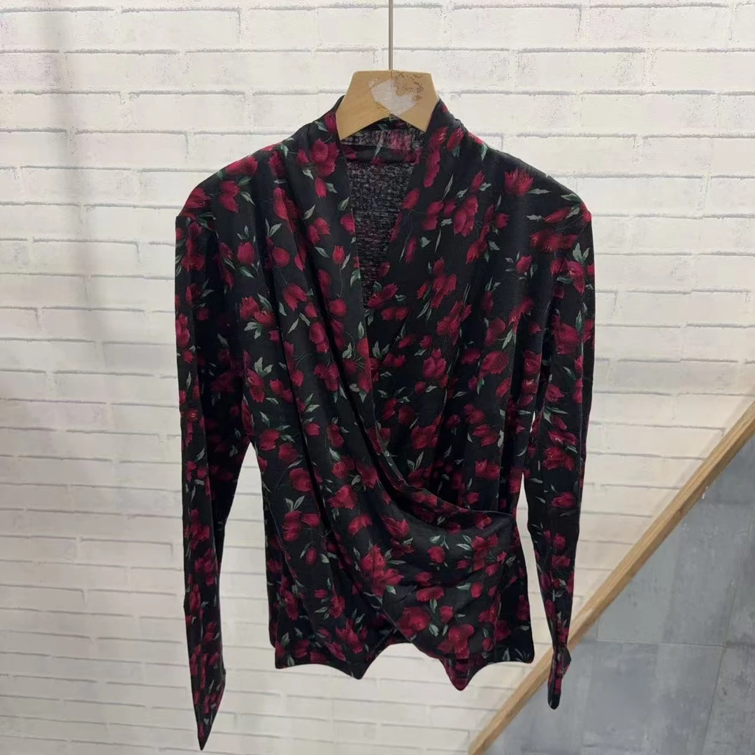 A 好穿到爆！精致显瘦！加厚交叉领双层精纺羊毛打底衫！l22