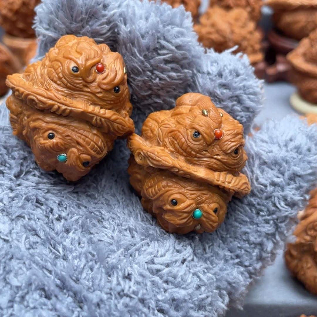 手串/手链核桃龍*士金蝉蛤蟆头核桃雕刻