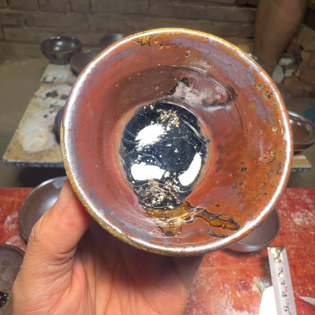 柴烧建盏茶盏茶杯602
