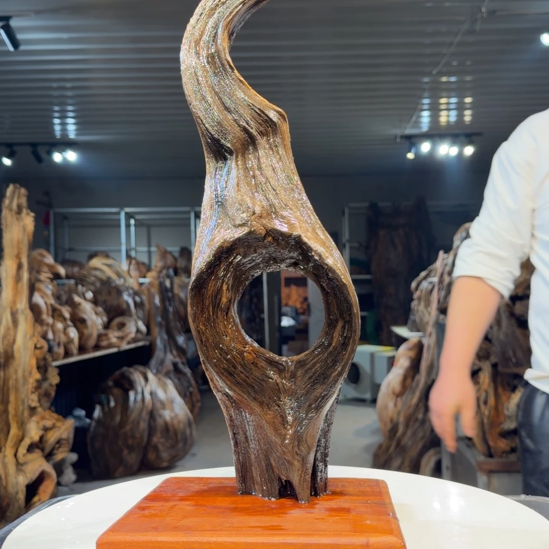 এ***漫木王一刀琥珀木摆件108