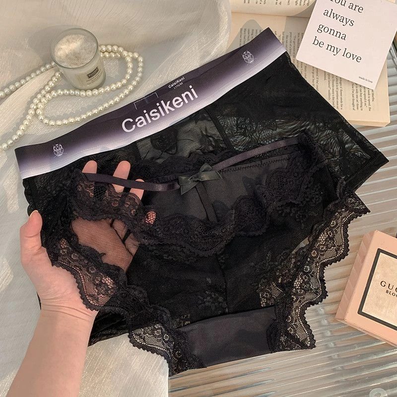爆款情侣内裤一男一女2025年新款冰丝薄款无痕透气蕾丝情侣款内裤