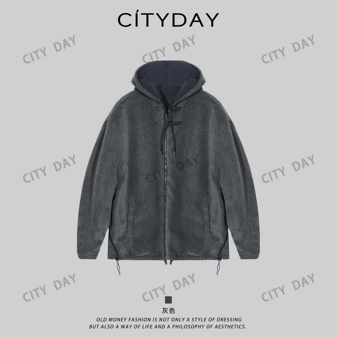 City Day【潮灰私订】「双面穿梭」黑科技两穿机能连帽夹克外套 70215