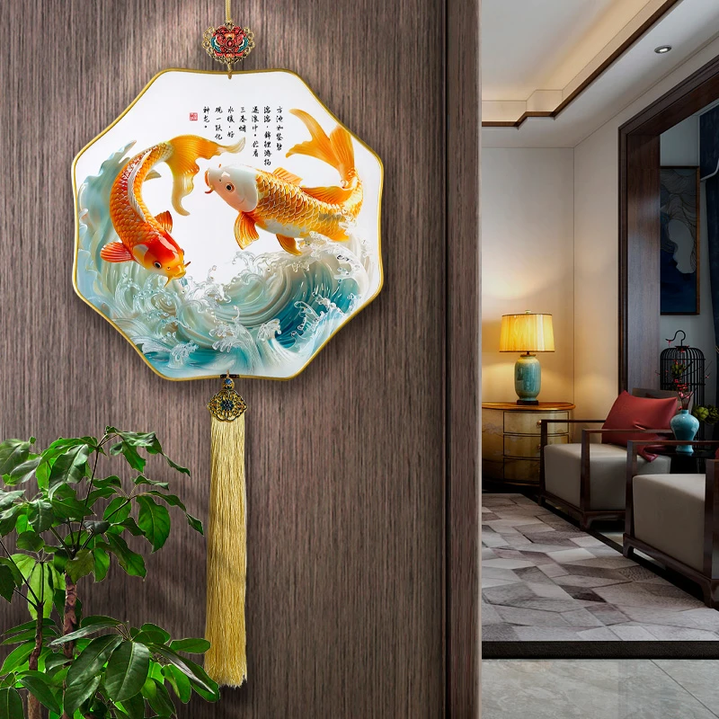 入户玄关装饰画进门迎面墙挂画客厅现代简约墙上装饰品新中式壁画