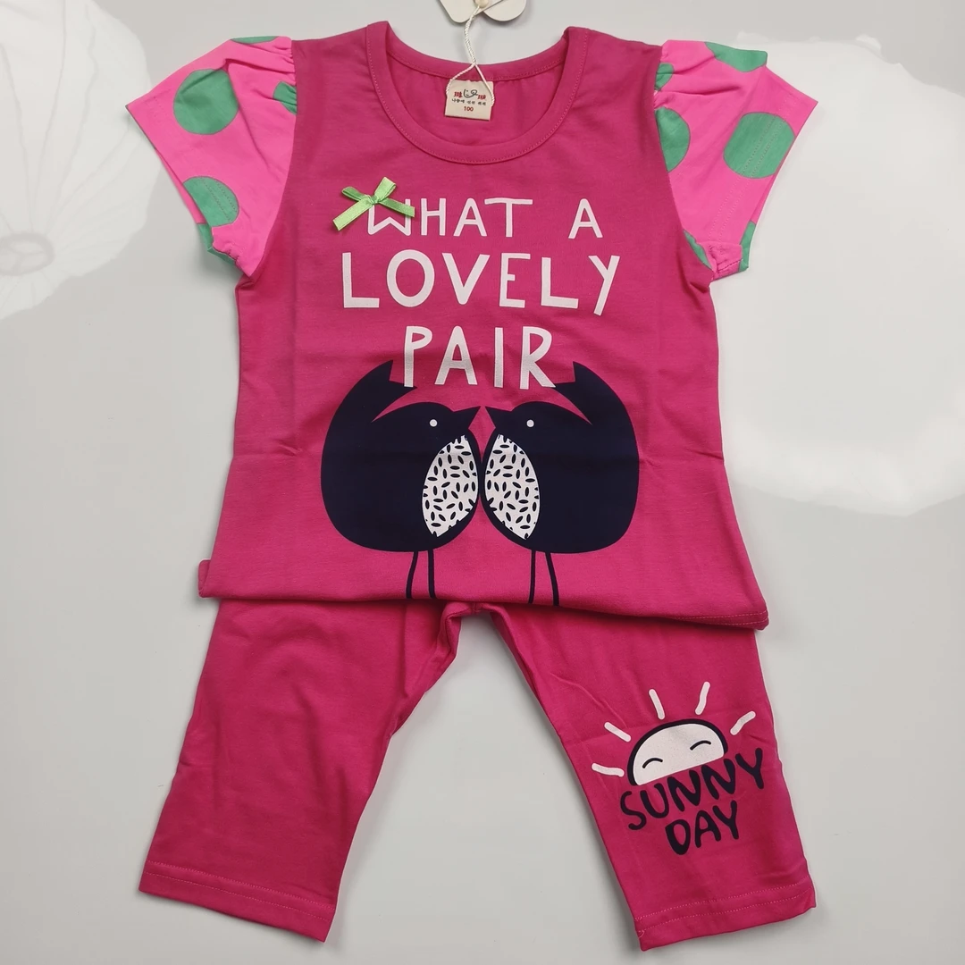 璐璇宝宝儿童女童夏款棉短袖套装