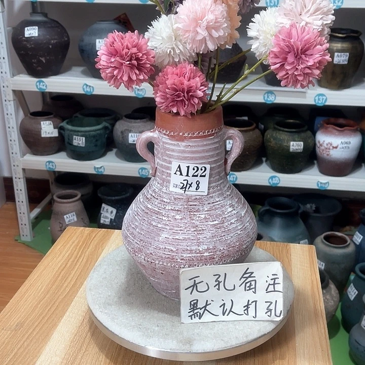 红陶手工制作工艺花盆