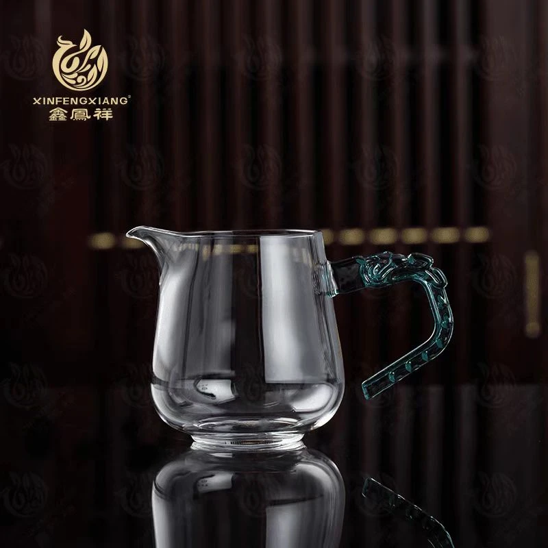 鑫凤祥朱雀公杯朱雀壶高硼硅耐热玻璃大容量泡茶壶透明加厚彩把