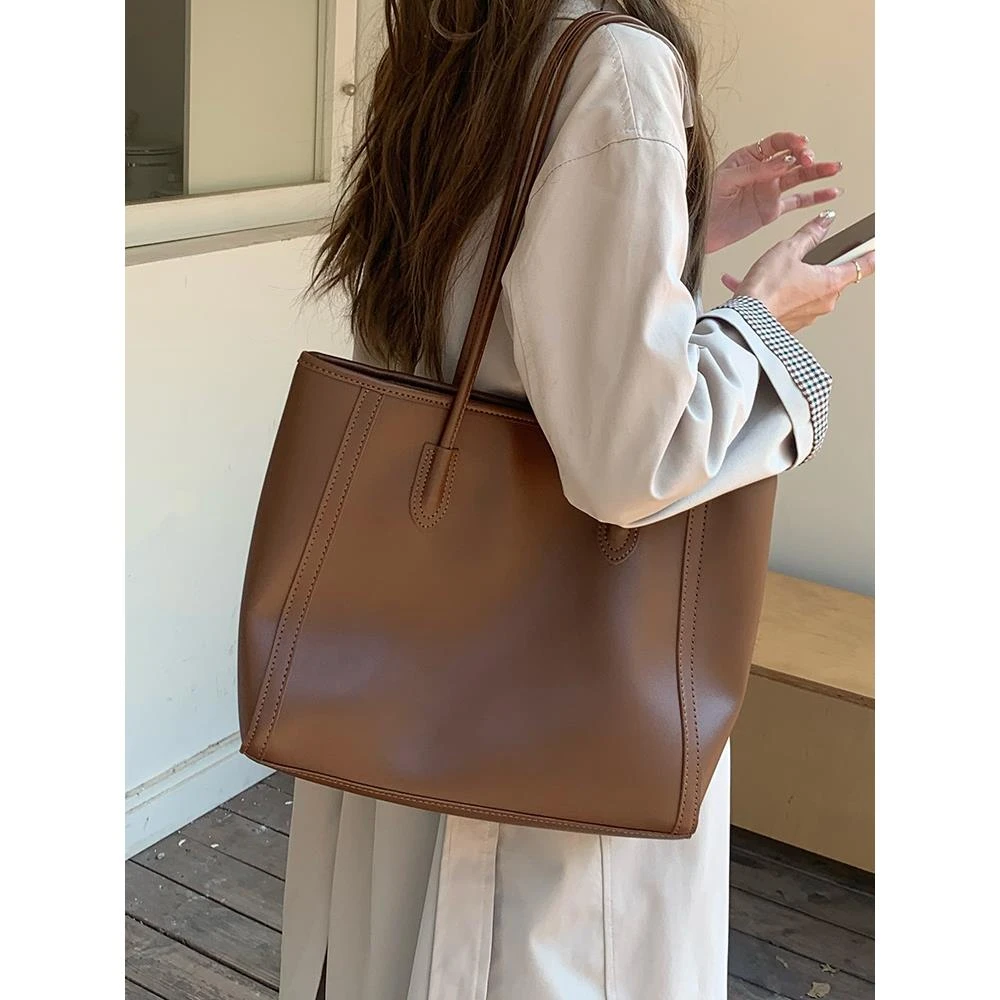 复古大容量包女包包2024新款潮韩版百搭托特包时尚单肩通勤包