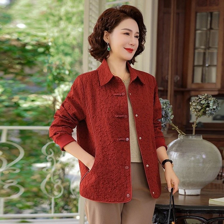 妈妈春秋新中式外套2025新款时尚中老年女装洋气宽松休闲上衣短款