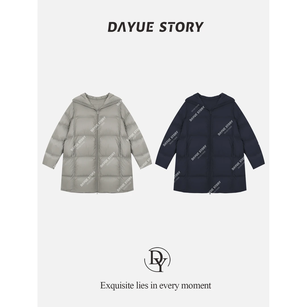 DAYUE【暖宝宝】髙端线！零压感90白鸭绒283g+~冬季百搭中长款羽绒服