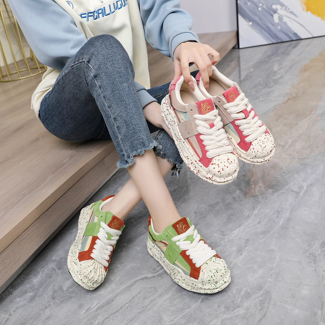 休闲鞋女鞋运动鞋小白鞋百搭通用夏季低帮车缝线春季女士耐磨增高