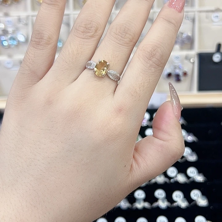 银S925镶嵌戒指黄晶