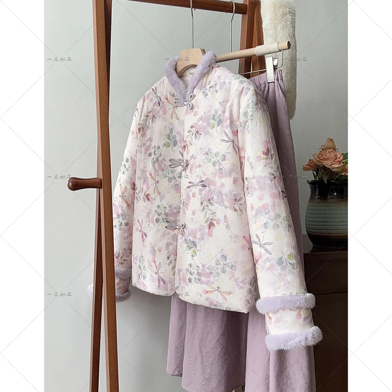 5620《霞璐》原创年轻洋气新中式夹棉外套秋冬保暖甜美国风棉服