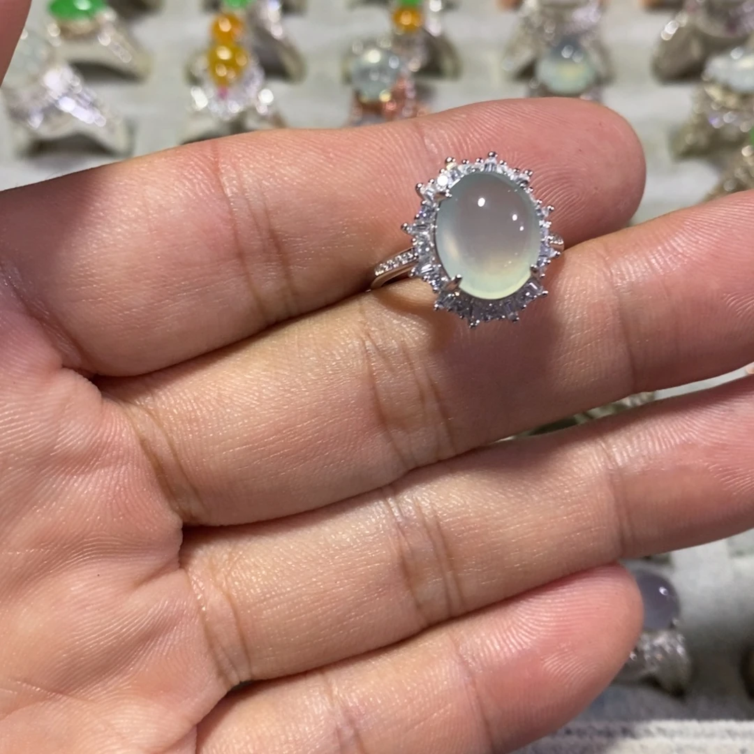 银S925镶嵌戒指翡翠