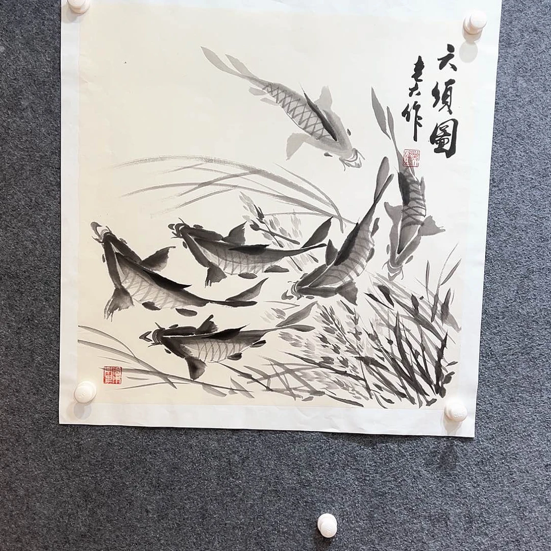 国画纯手绘画心原创