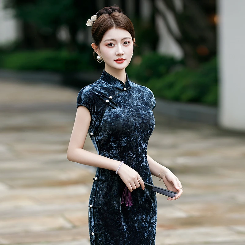 新中式旗袍2025夏季日常可穿裙子复古改良国风高端老上海礼服