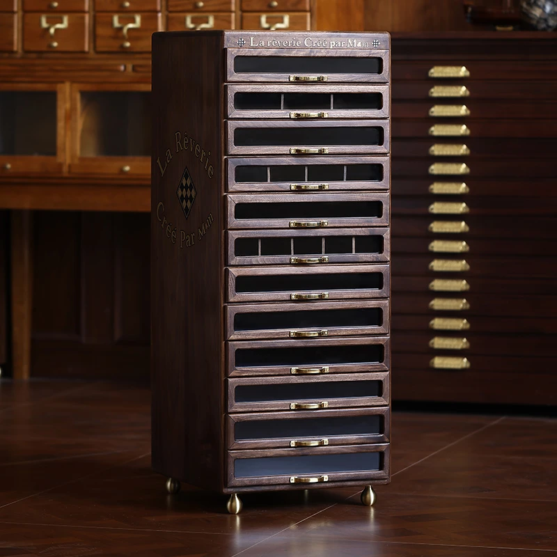 【北美黑胡桃木/G牌】11抽牙科柜榫卯工艺茶具收纳神器网红家具实用