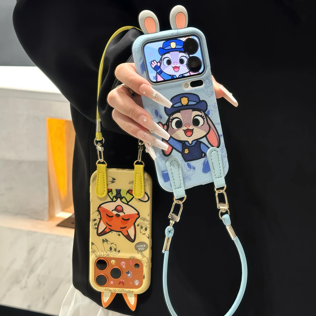 Q萌朱迪尼克挂绳适用苹果17/16promax手机壳华为vivooppo小米一加