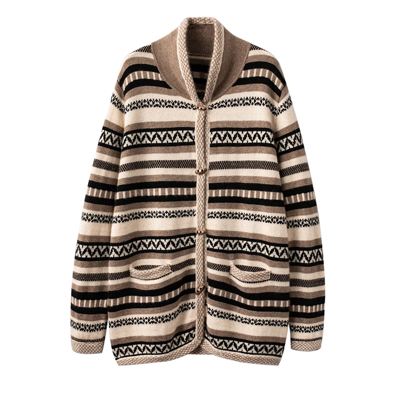 领型多变！加厚100纯山羊绒外套女