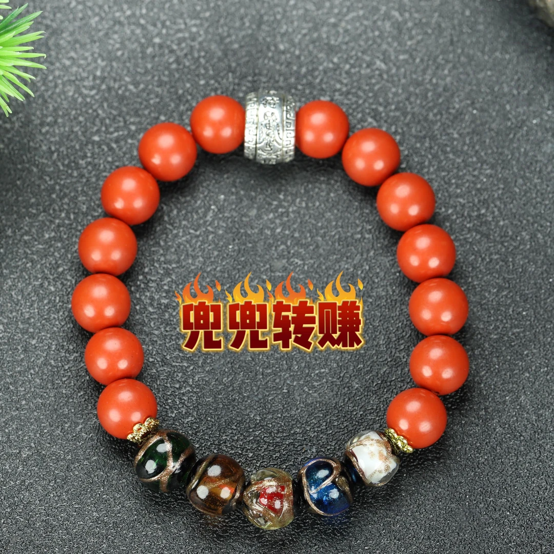 合金琉璃手链 时尚五路琉璃单圈圆珠手串 合金琉璃手链WX04