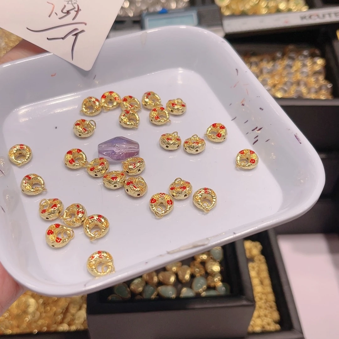 紫晶珠宝半成品银S925镀金镶嵌40