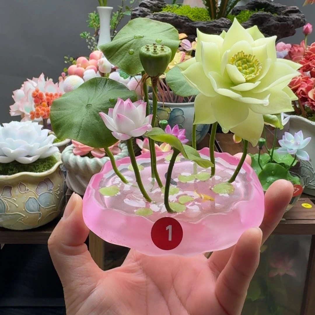 粘土手工，碗莲，默认微瑕