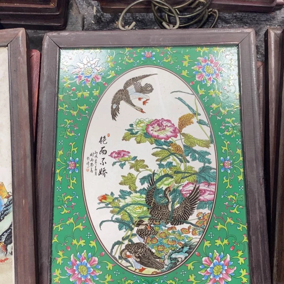 瓷片37*28*1景德镇瓷板画柴窑烧制