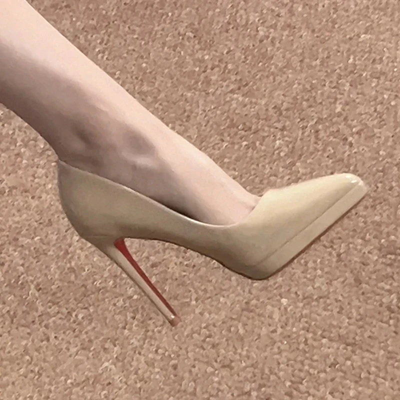 裸色浅口高跟鞋女细跟2025新款防水台不累脚单鞋气质尖头职业鞋