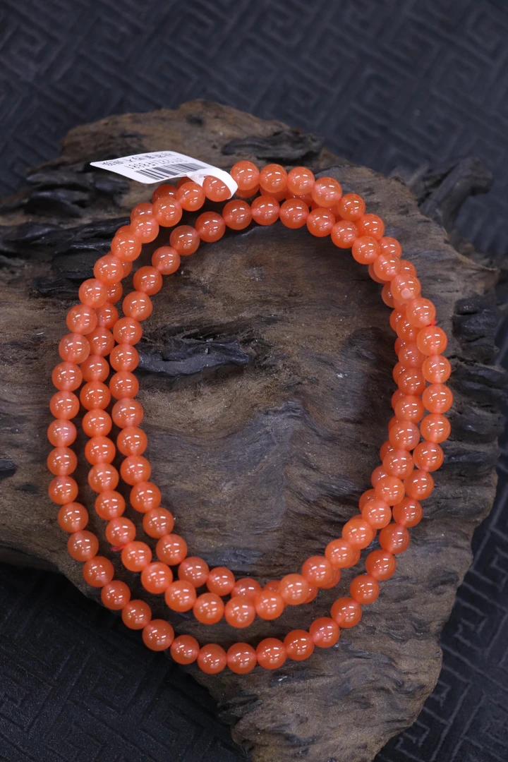 原矿无优化天然南红保山西山杨柳多圈5mm左右手工珠介意慎拍