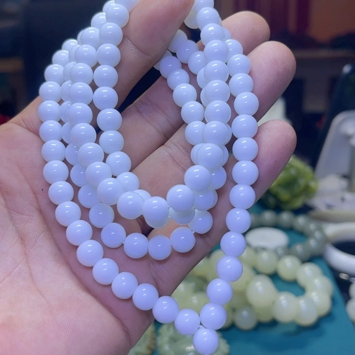 蛇纹石玉未镶嵌项链听****罗