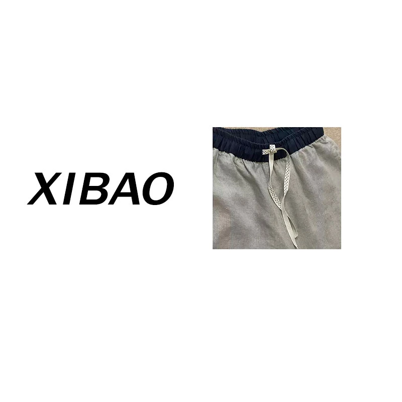 【法国诺曼底雨露麻】窄版阔腿休闲裤女夏薄款垂感直筒显瘦九分裤