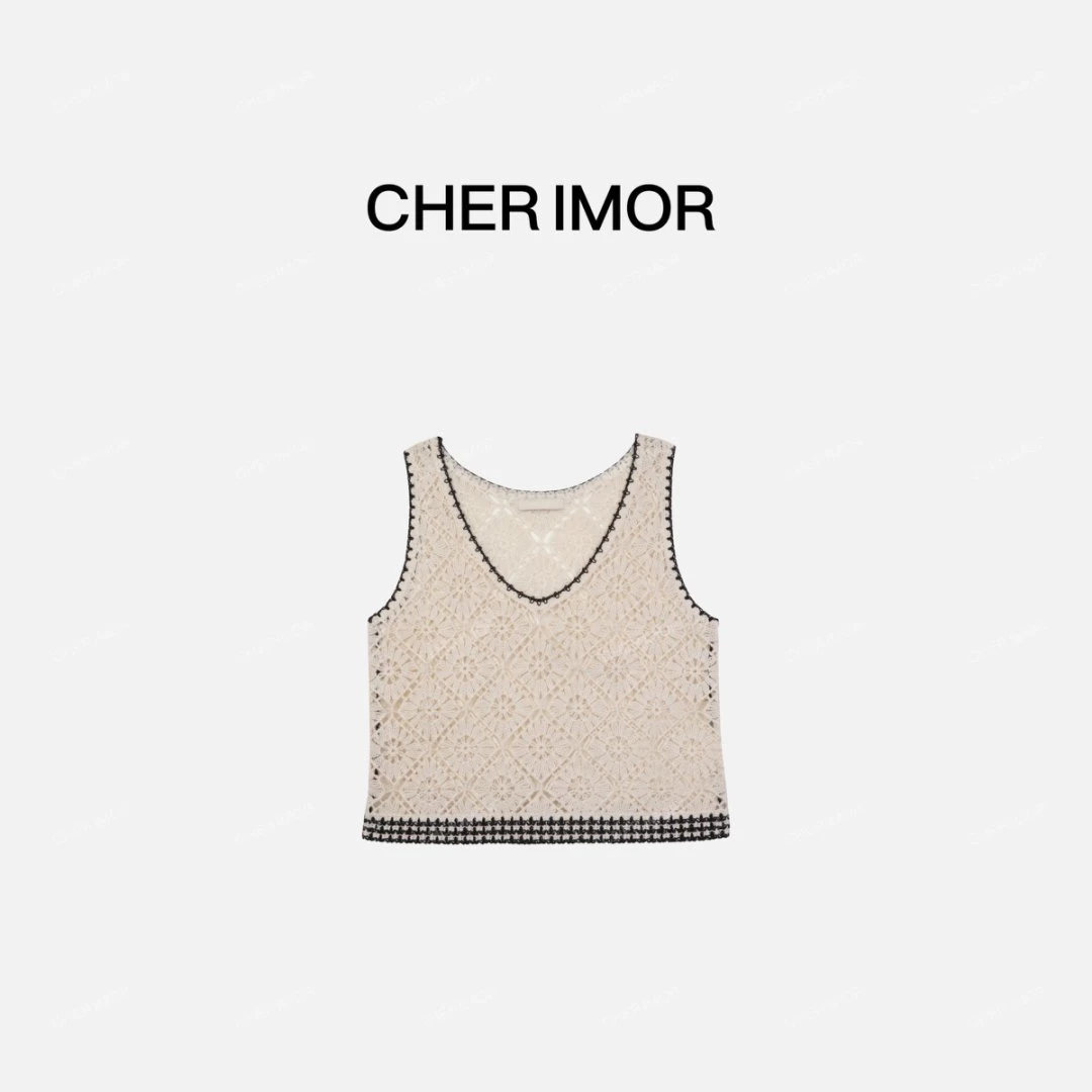 CHER IMOR【勾花美学】时尚镂空勾花百搭休闲背心 045 Hi Fortune