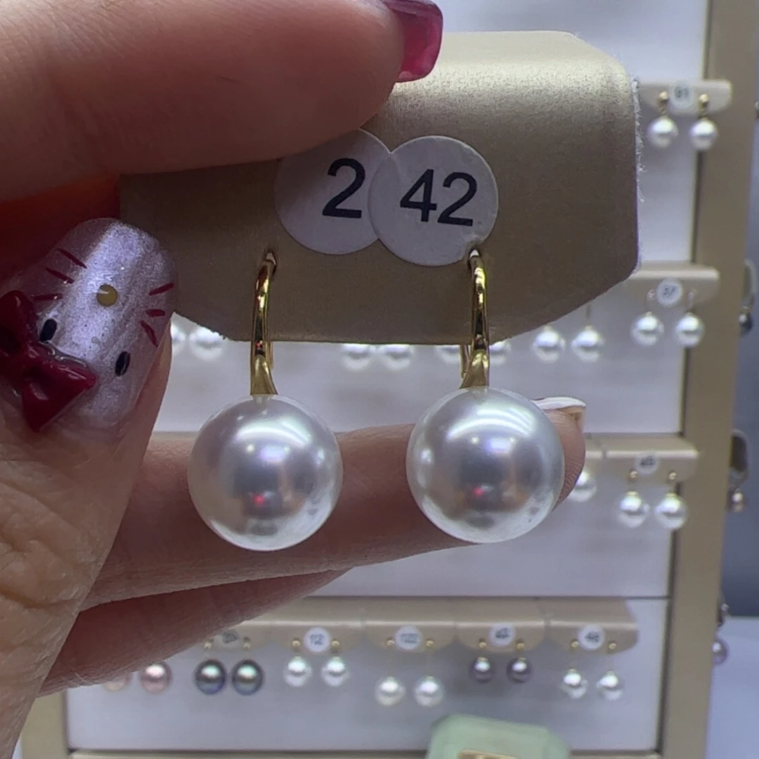 淡水珍珠耳饰银S925镶嵌