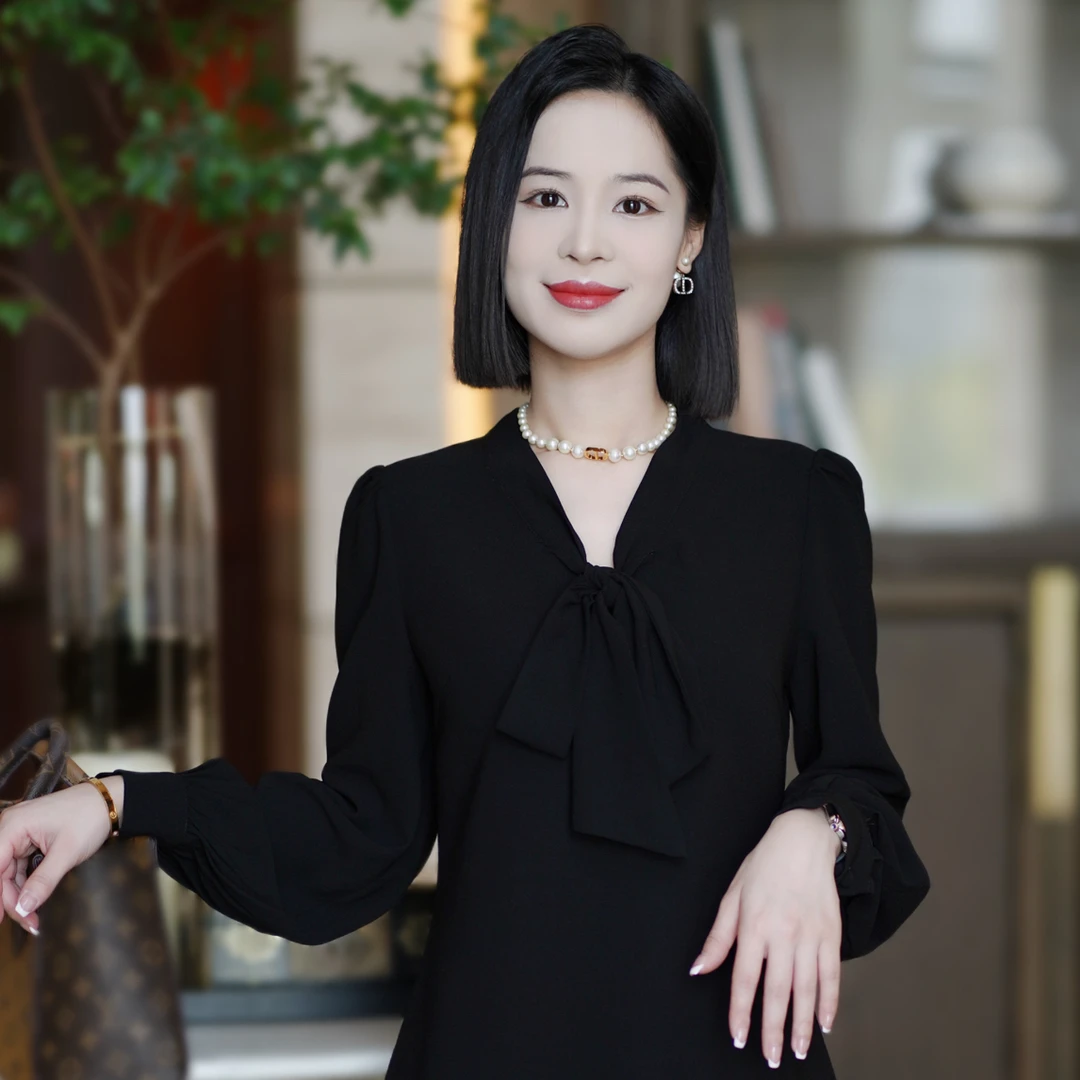 罗美拉 新款高级感精致优雅V领设计感蝴蝶结显瘦连衣裙#703