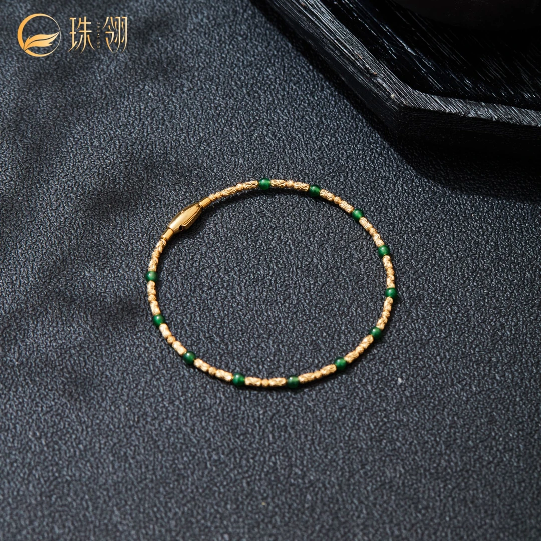 【珠翎珠宝】沁心 | 18K翡翠手环多样性发一#XYGD044011-A