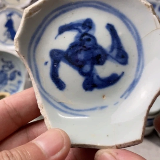 瓷片现代瓷器青花瓷片