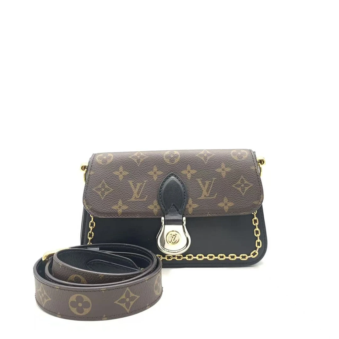 99新 LouisVuitton/路易威登 【安则专属】老花拼黑法棍包