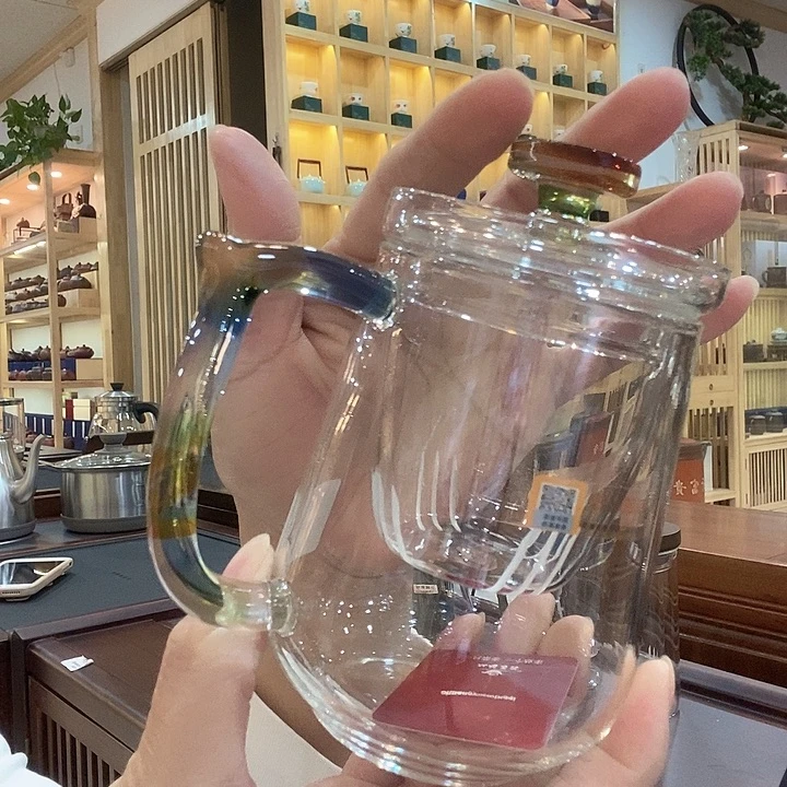 耐高温玻璃双越办公杯