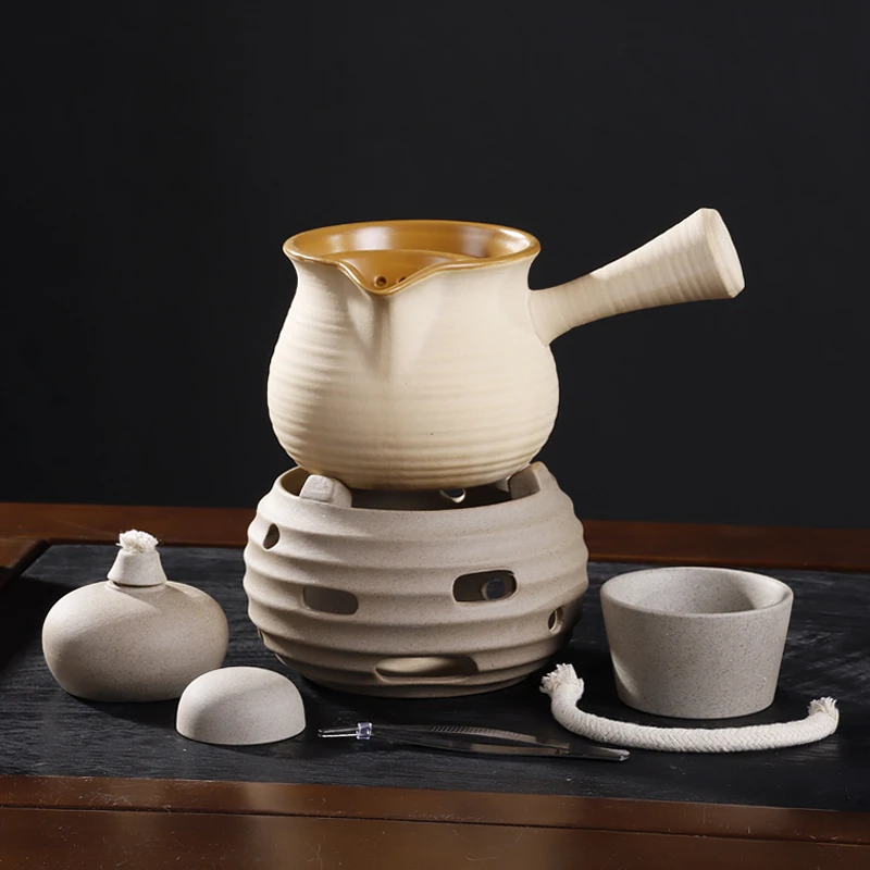 陶瓷明火煮茶炉温茶炉酒精灯加热酒精炉煮茶器室内围炉煮茶壶套装