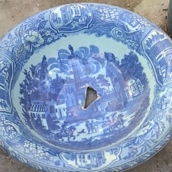 一****青花瓷器花盆一个包邮